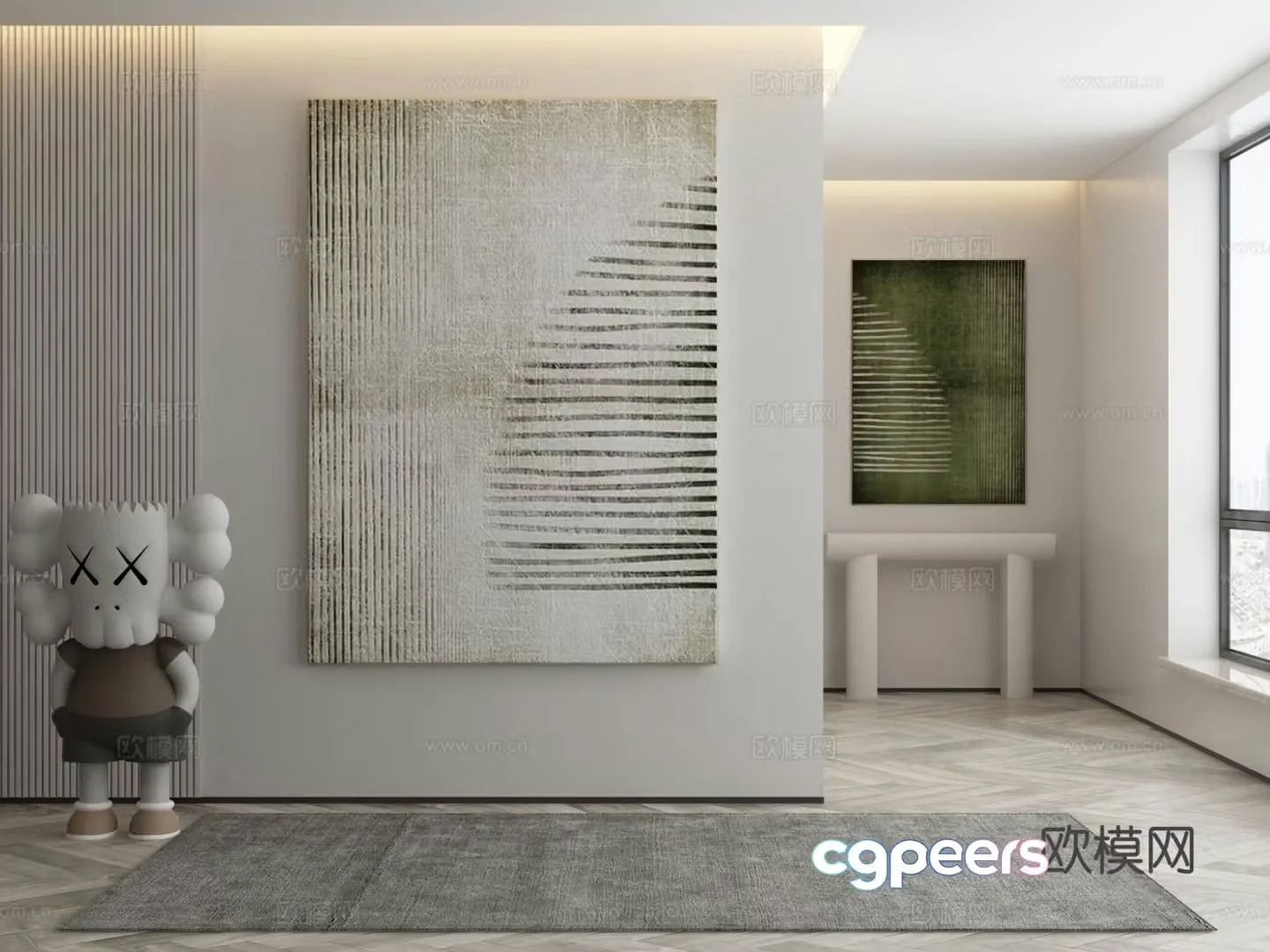 Modern decorative painting abstract painting 3d model