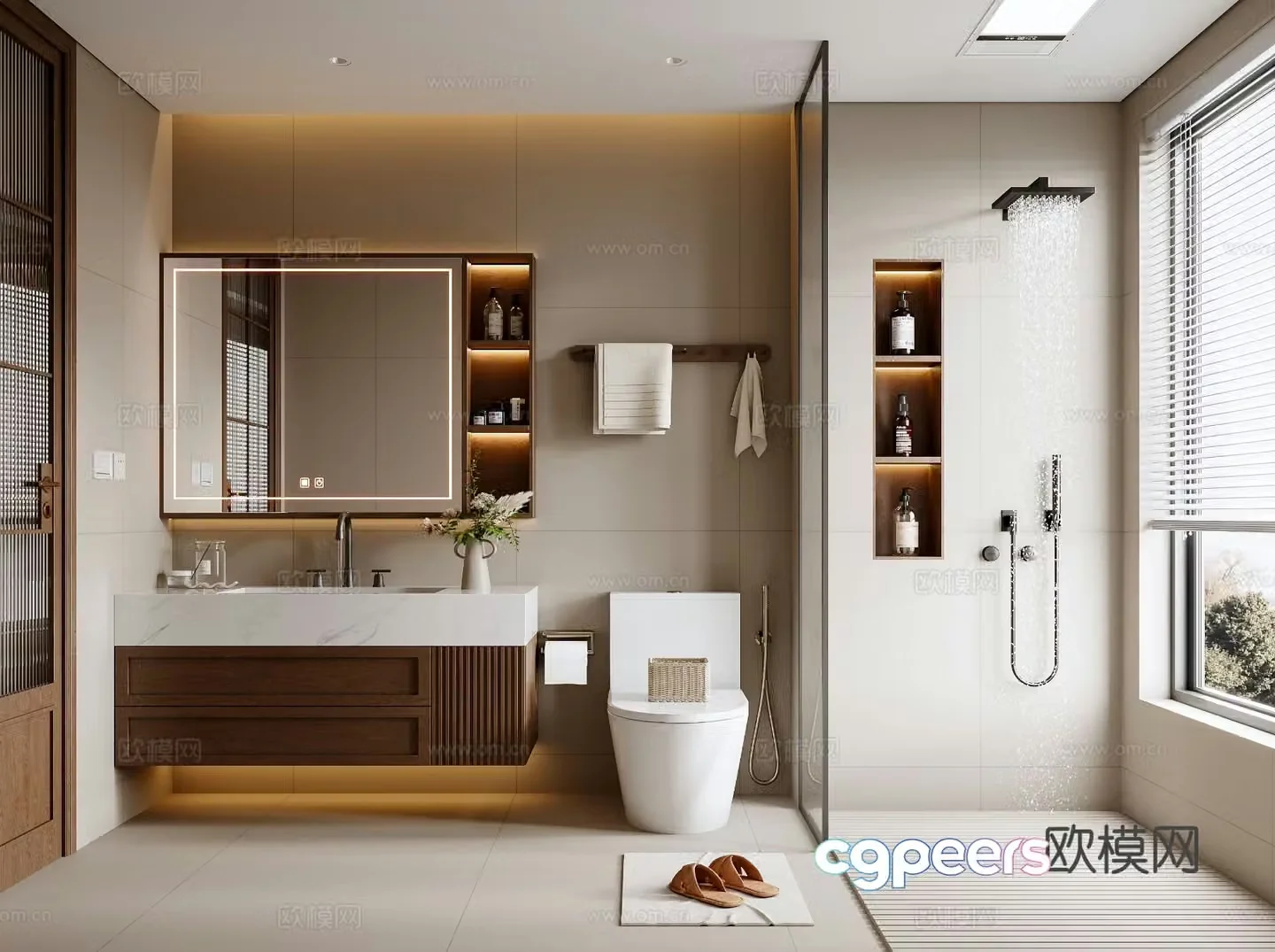 Middle style bathroom 3d model