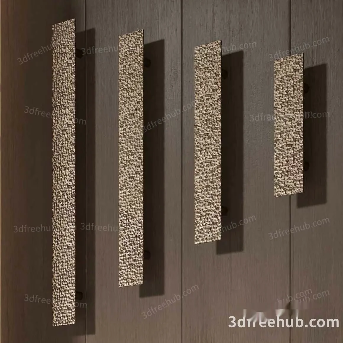 The Image Features A Collection Of Textured Rectangular Wall Sconces 3D Model – 18951 – VRAY Render