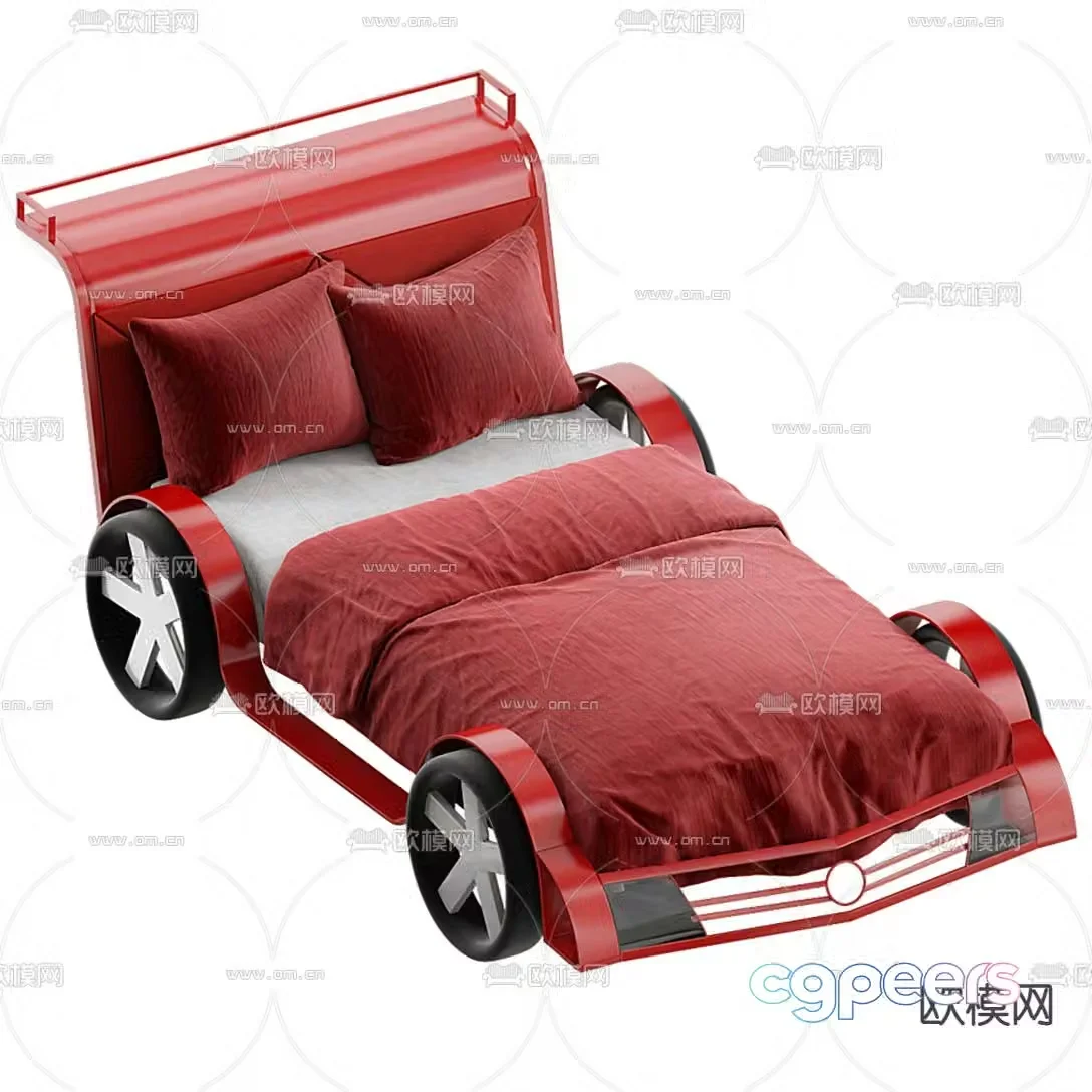 Modern car children’s bed 3d model
