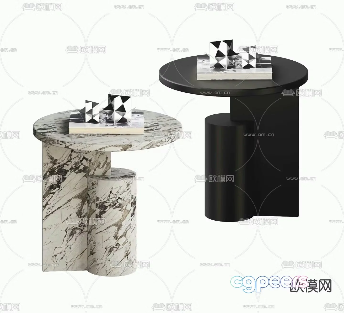 Round table side table angle table 3D model