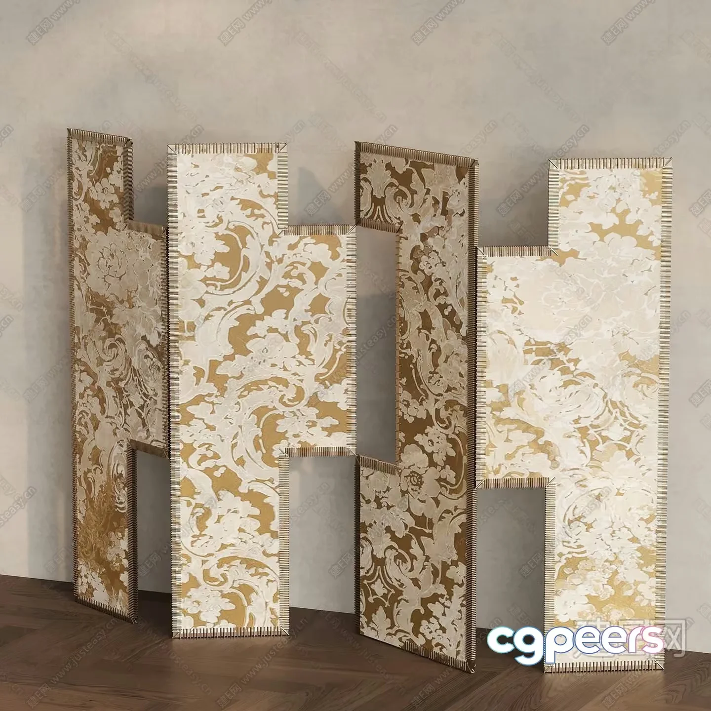 Gold And White Letters 3D Model – 15058 – CORONA Render