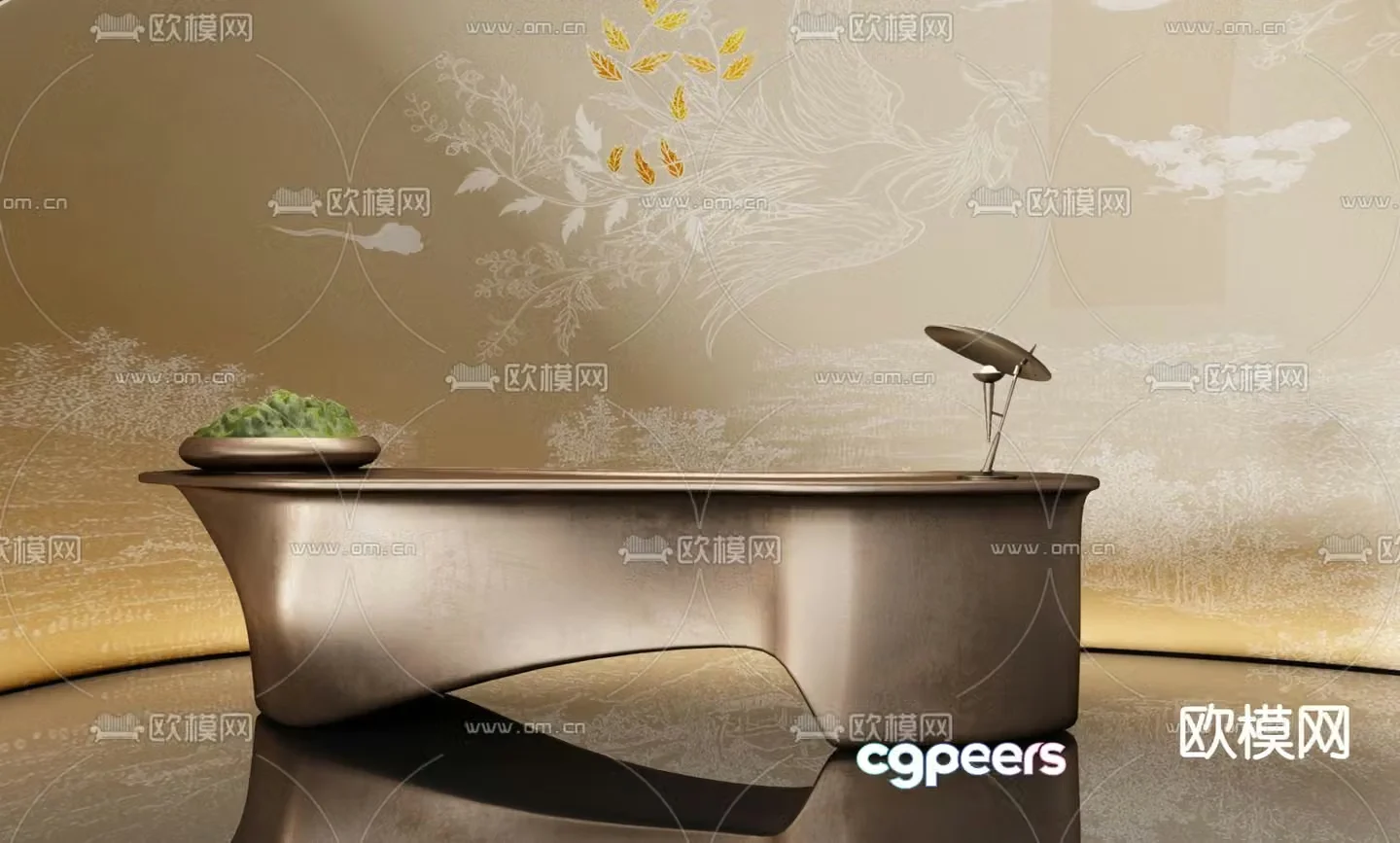 Special-shaped front desk reception desk information desk 3D model