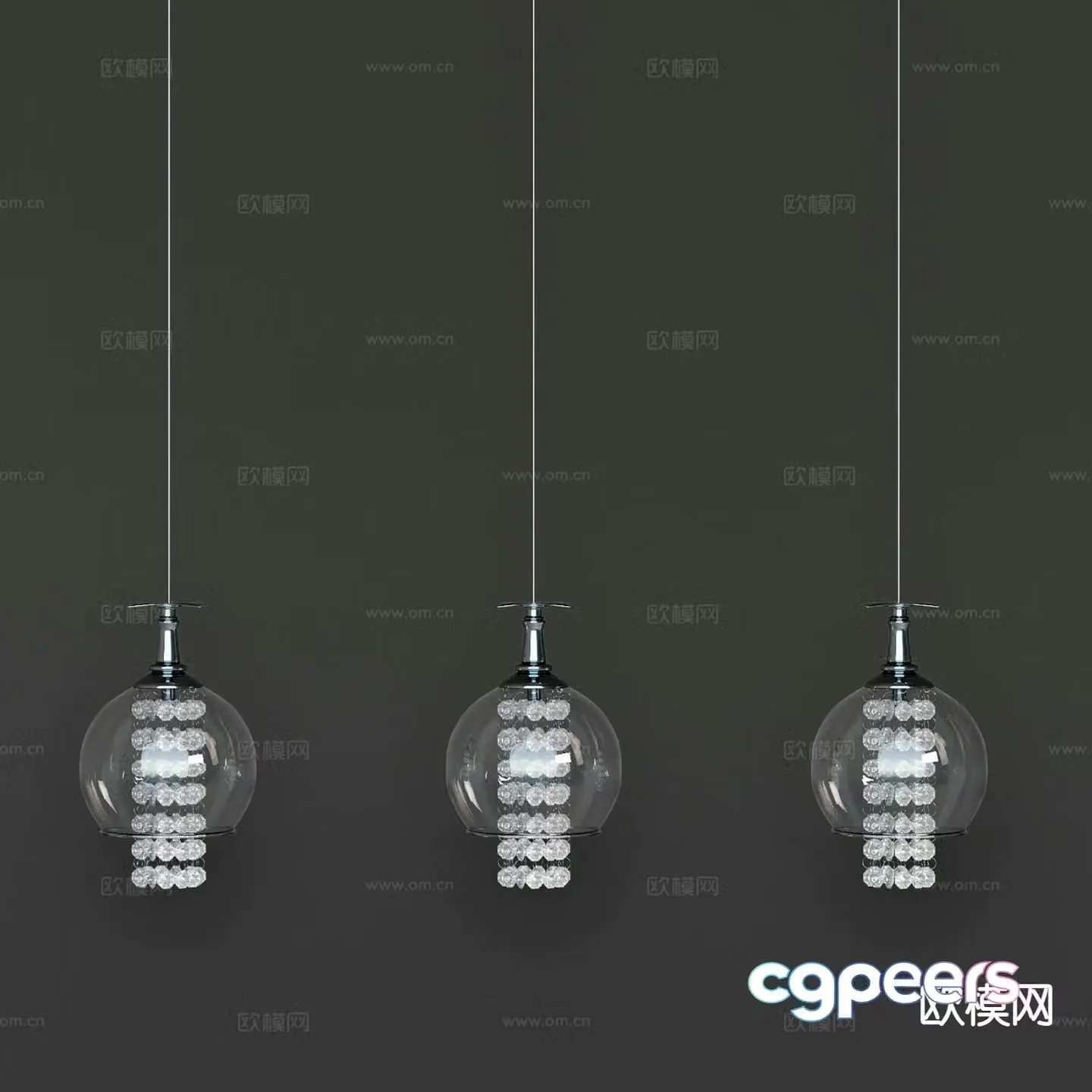 Bedside small chandelier 3d model