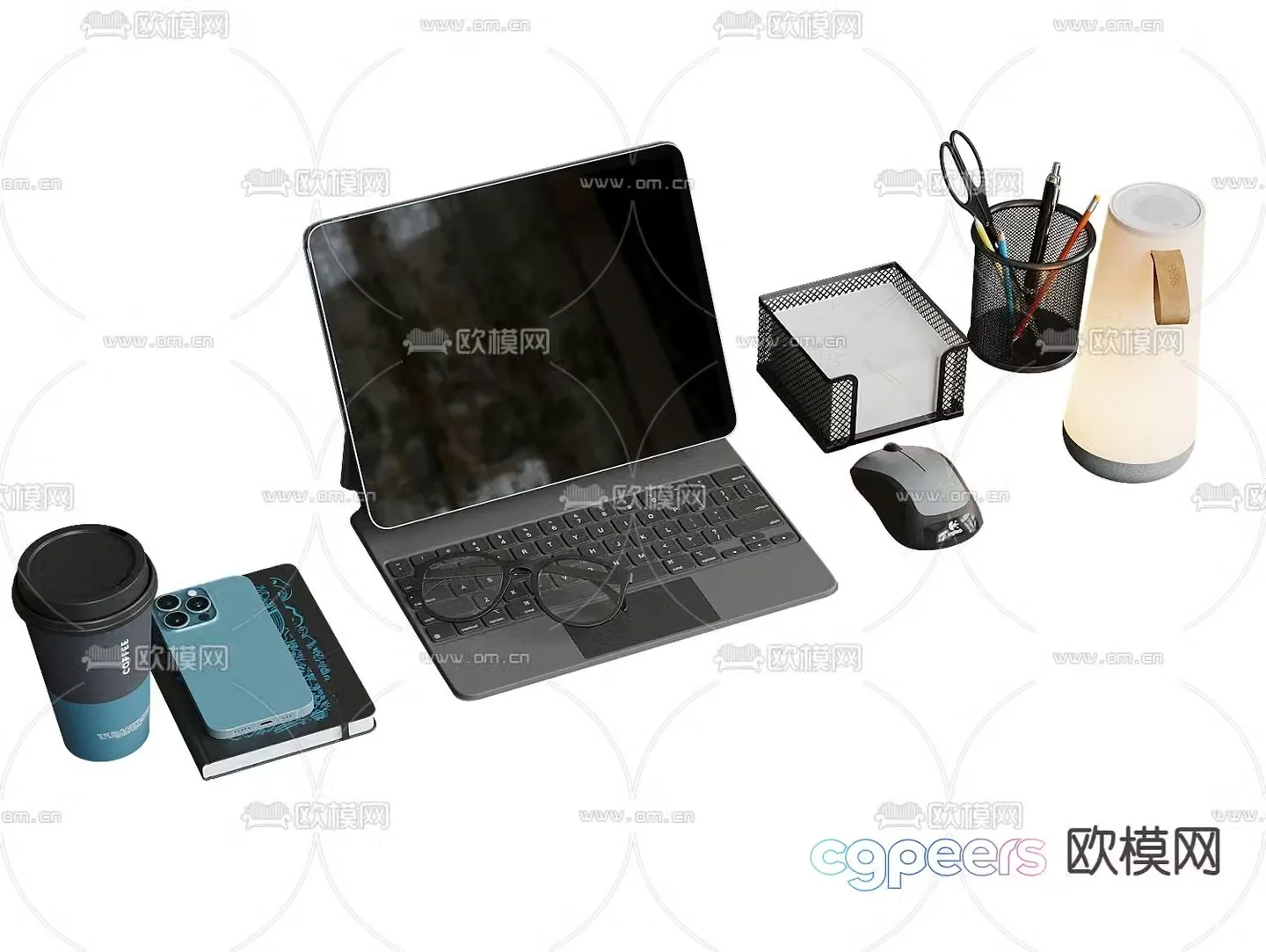 office supplies laptop 3d model