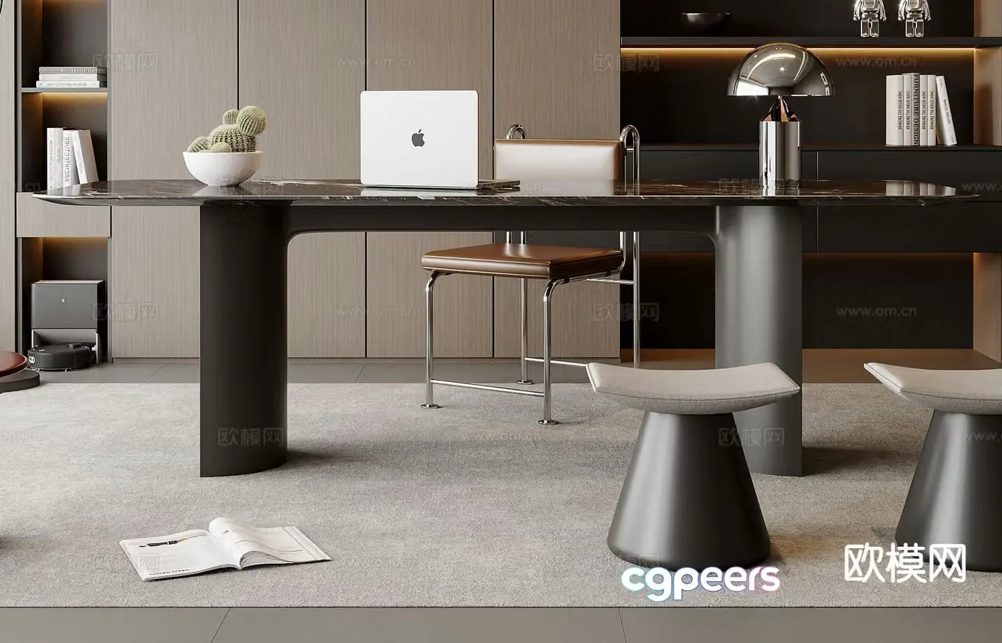 Italian desk writing desk 3d model