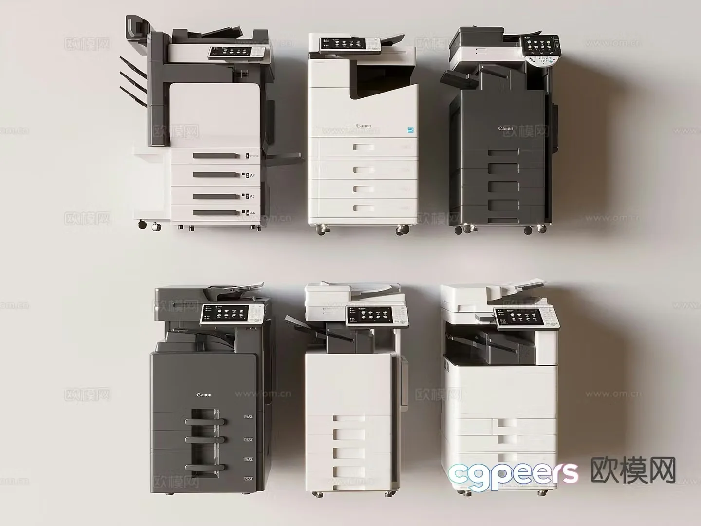 Smart printer copier scanner fax machine laser printer office supplies 3D model