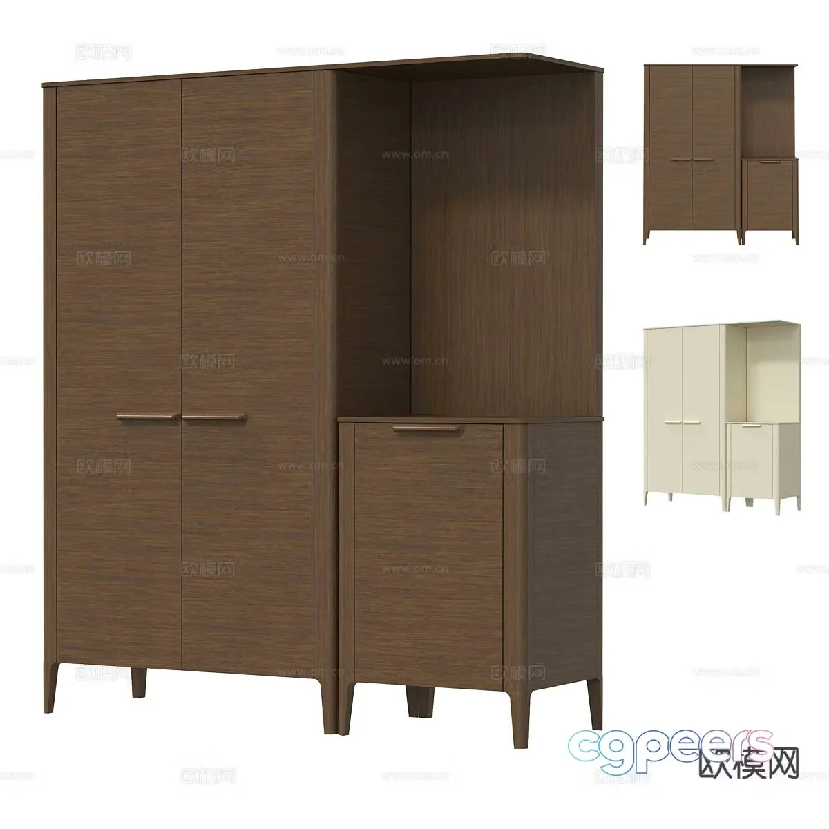 Log style wardrobe wardrobe 3d model