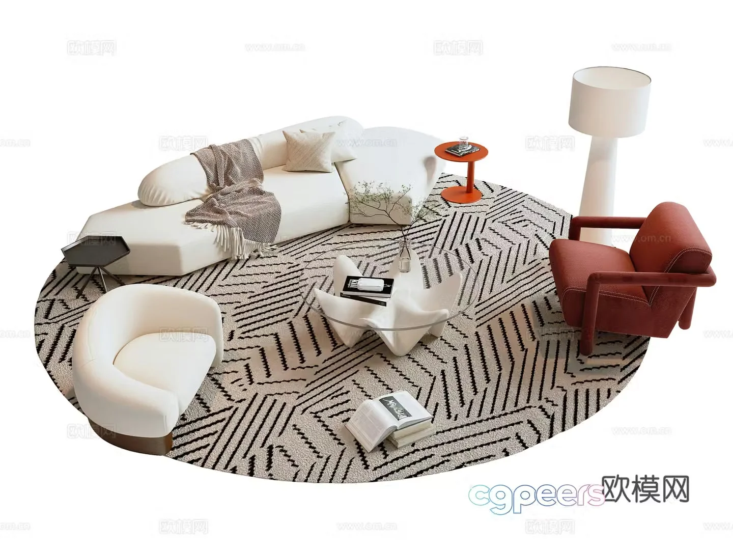 Modern sectional sofa 3d model