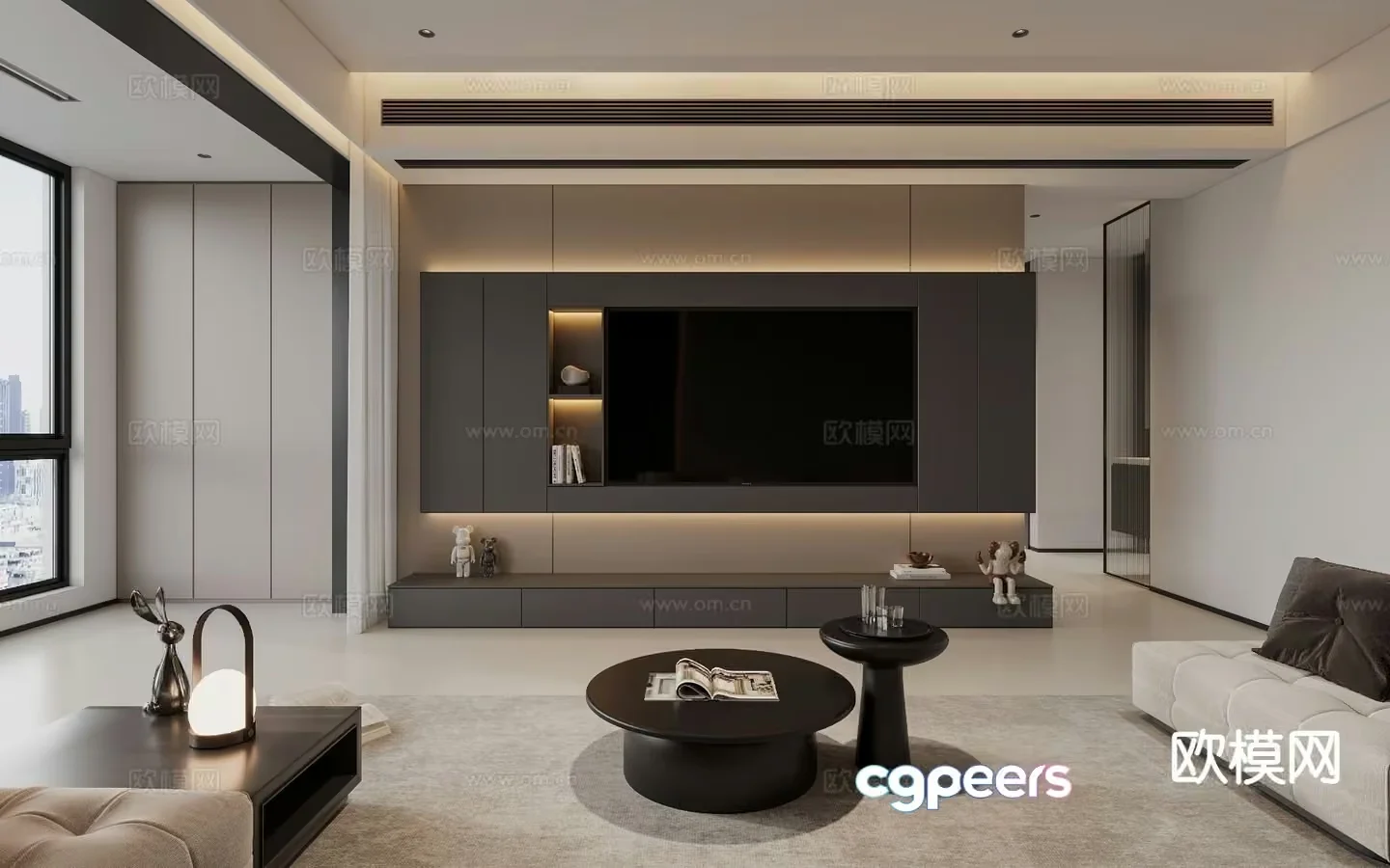 Modern Living Room 3D Model – 9777 – VRAY Render