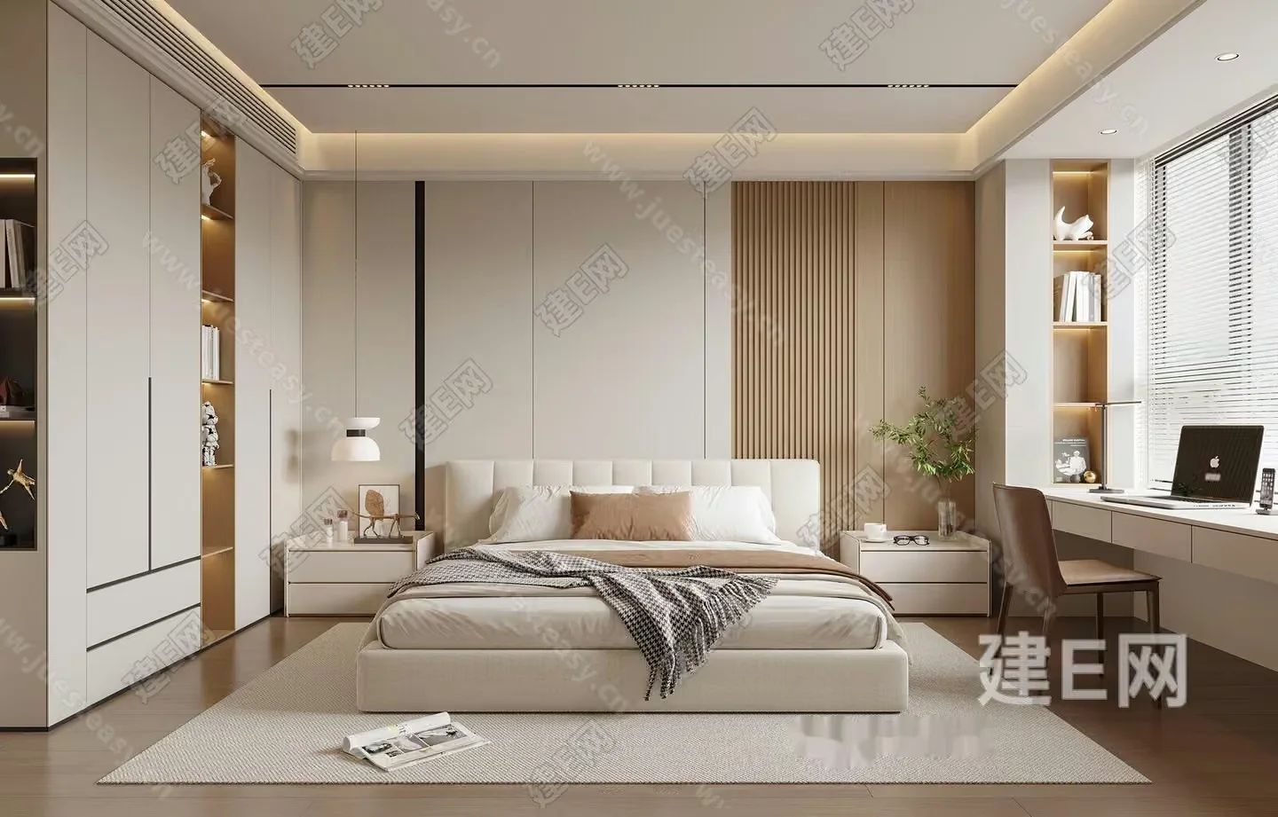 Modern Minimalist Bedroom 3D Model – 16021 – VRAY Render