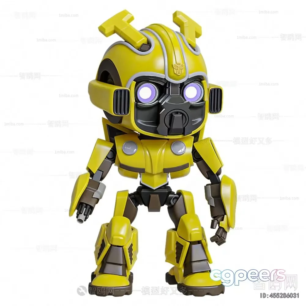 A Yellow Robot Toy 3D Model – 23302 – VRAY Render