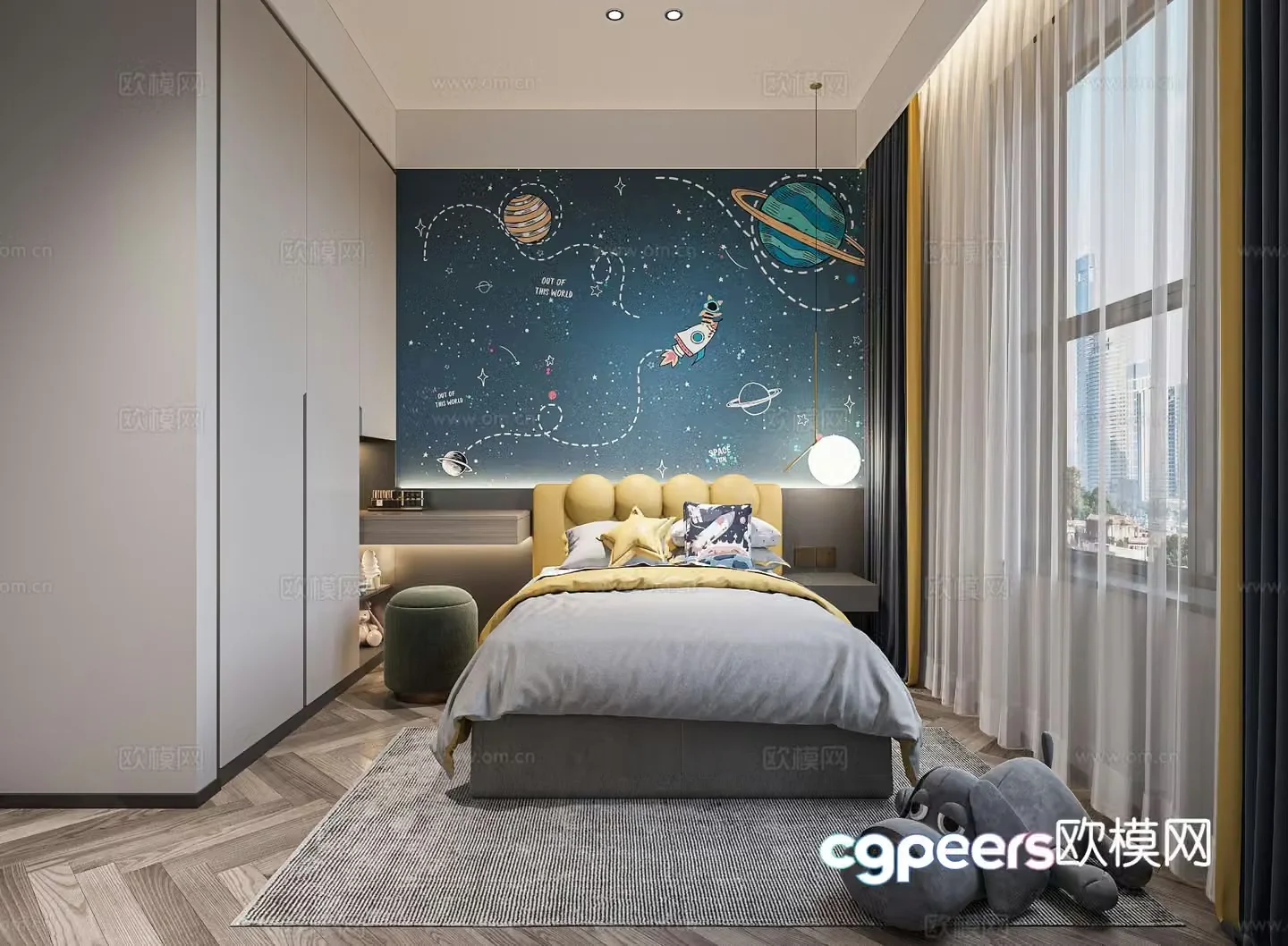 Modern children’s room boy’s room 3d model