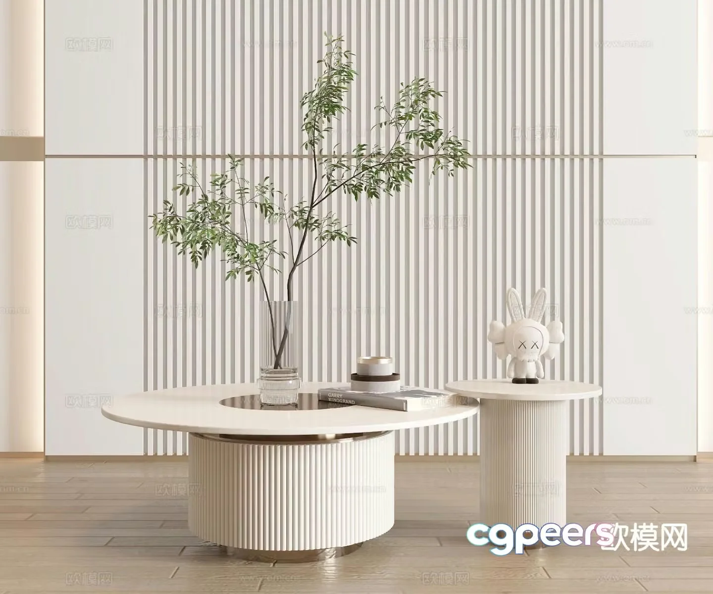 Cream style coffee table 3d model