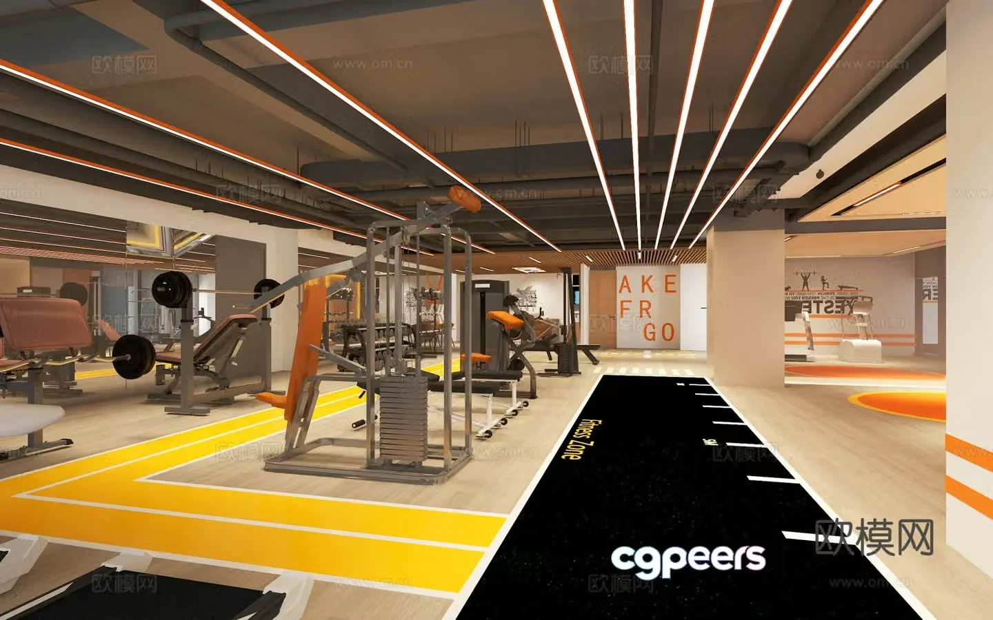 Industrial gym 3d model