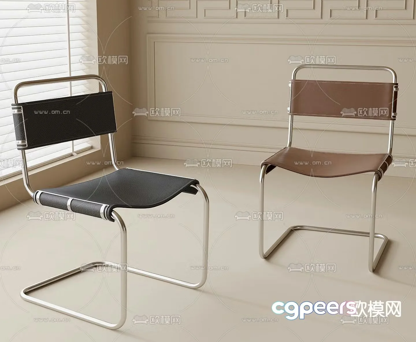 Modern dining chair single chair 3d model