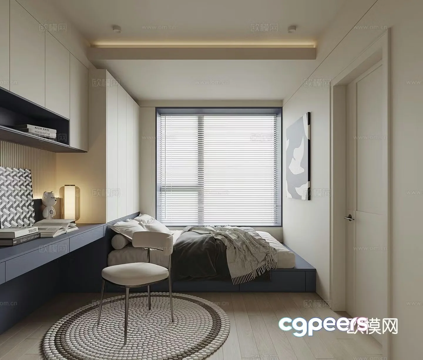 Modern tatami bedroom 3d model