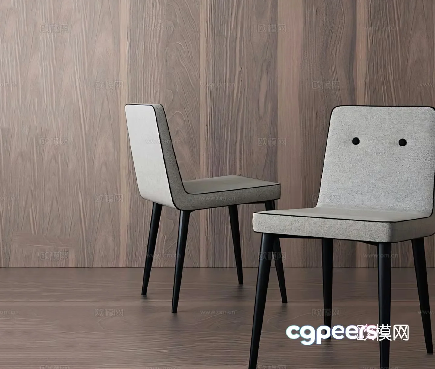 Modern dining chair single chair wooden chair armchair cloth chair 3d model