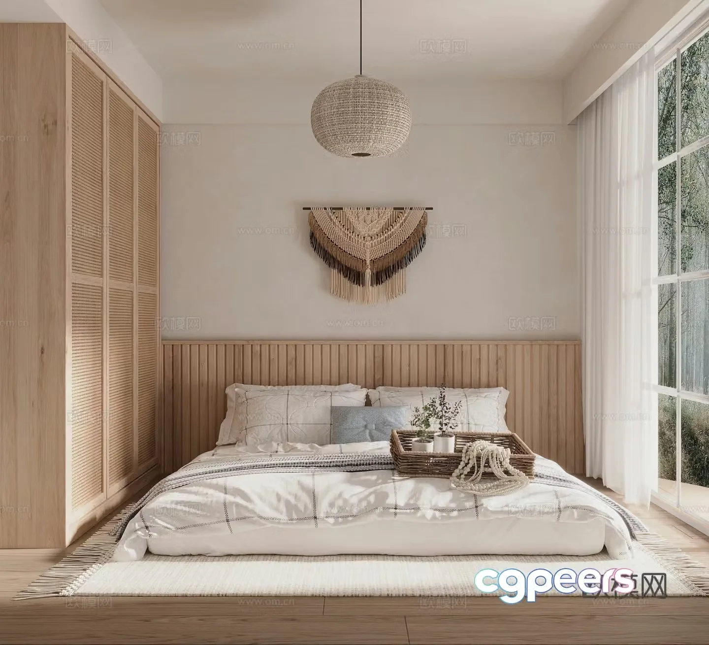 Vacation wind bedroom Vacation wind wardrobe Vacation style bedroom Vacation hotel bedroom Vacation hotel 3d model