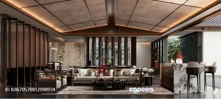 Modern Living Room 3D Model – 16271 – VRAY Render