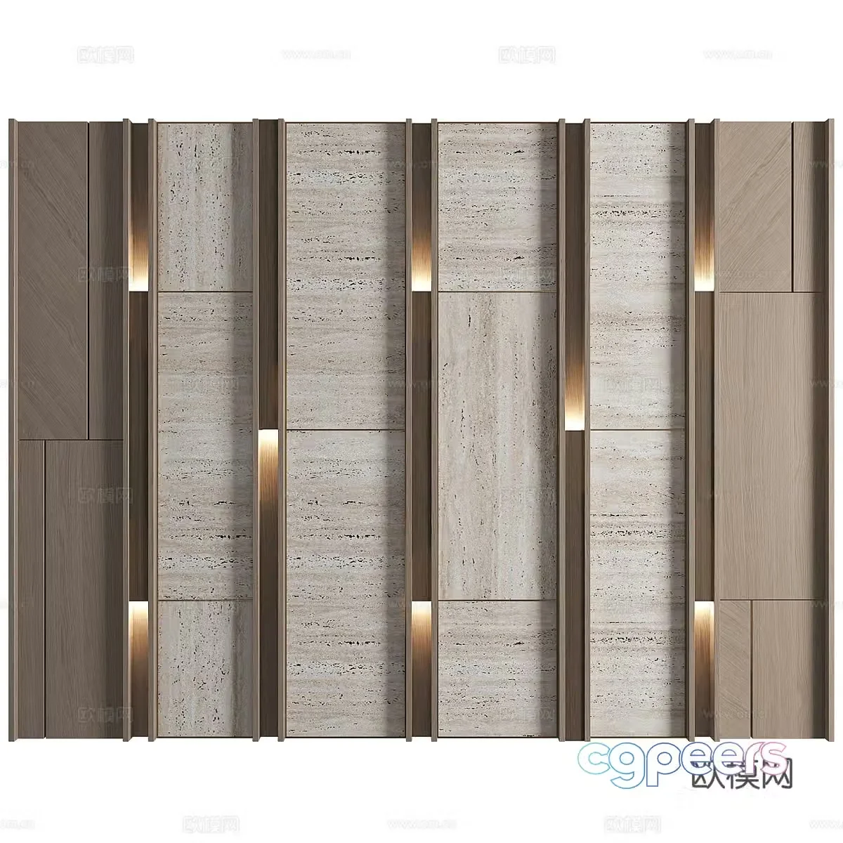 New Chinese style background wall 3d model
