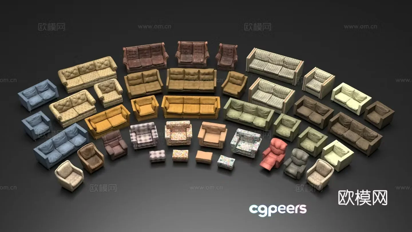 Sofa collection 3d model