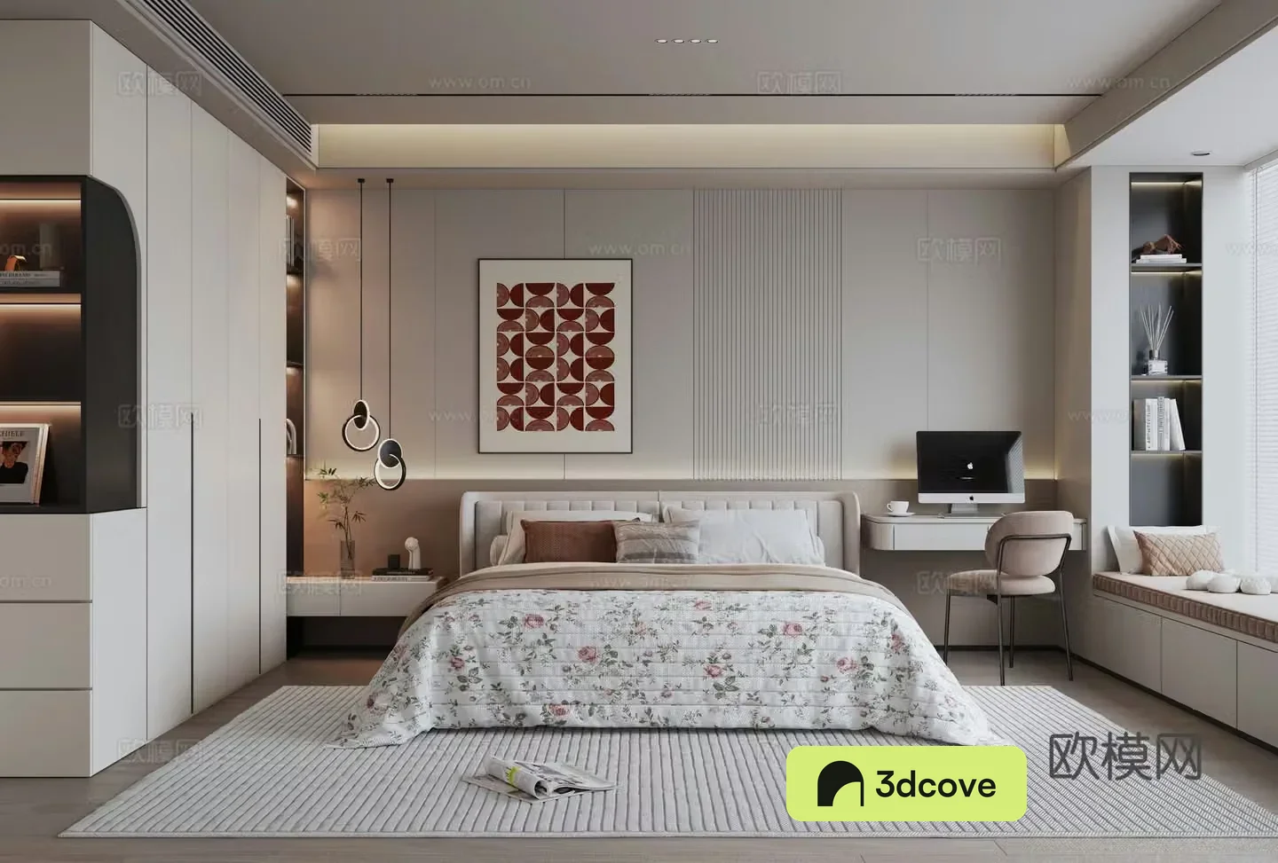 Modern minimalist home bedroom