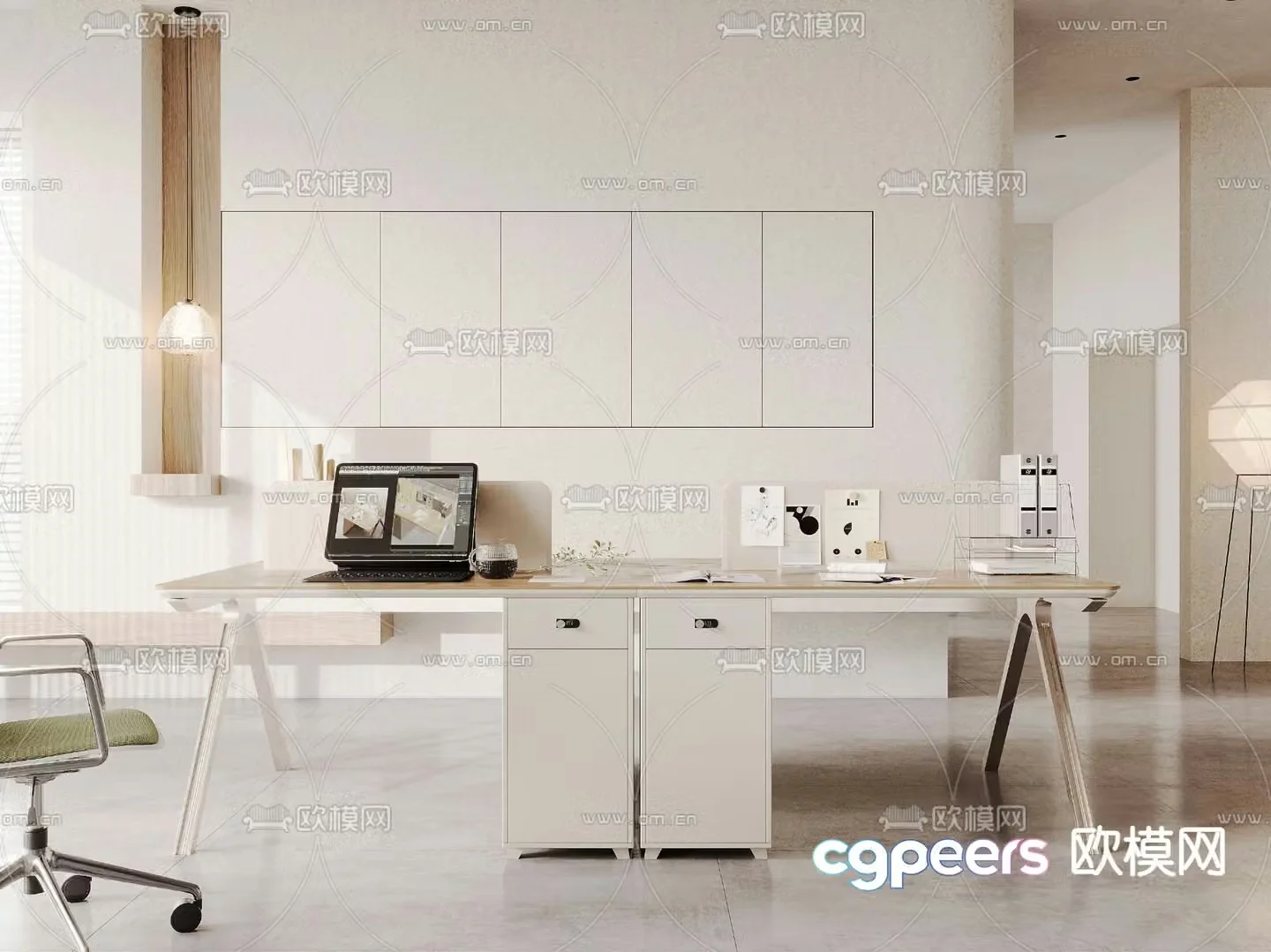 Card space desk workstation 3D model