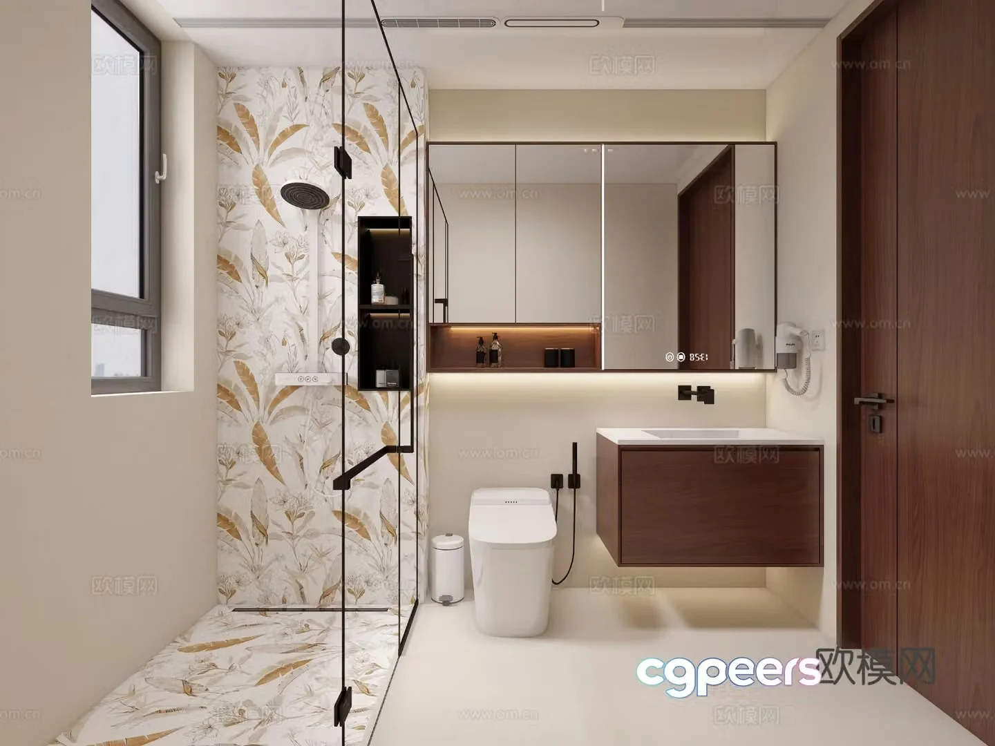 New Chinese style bathroom bathroom 3d model