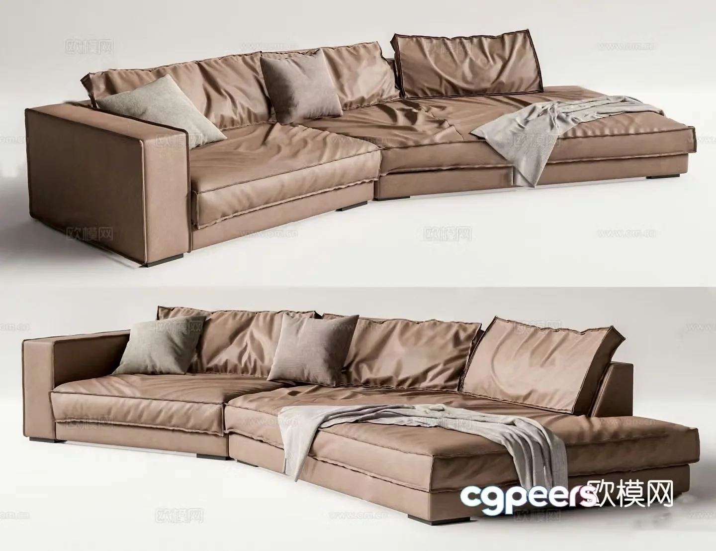 baxter Italian multi-person sofa 3D model