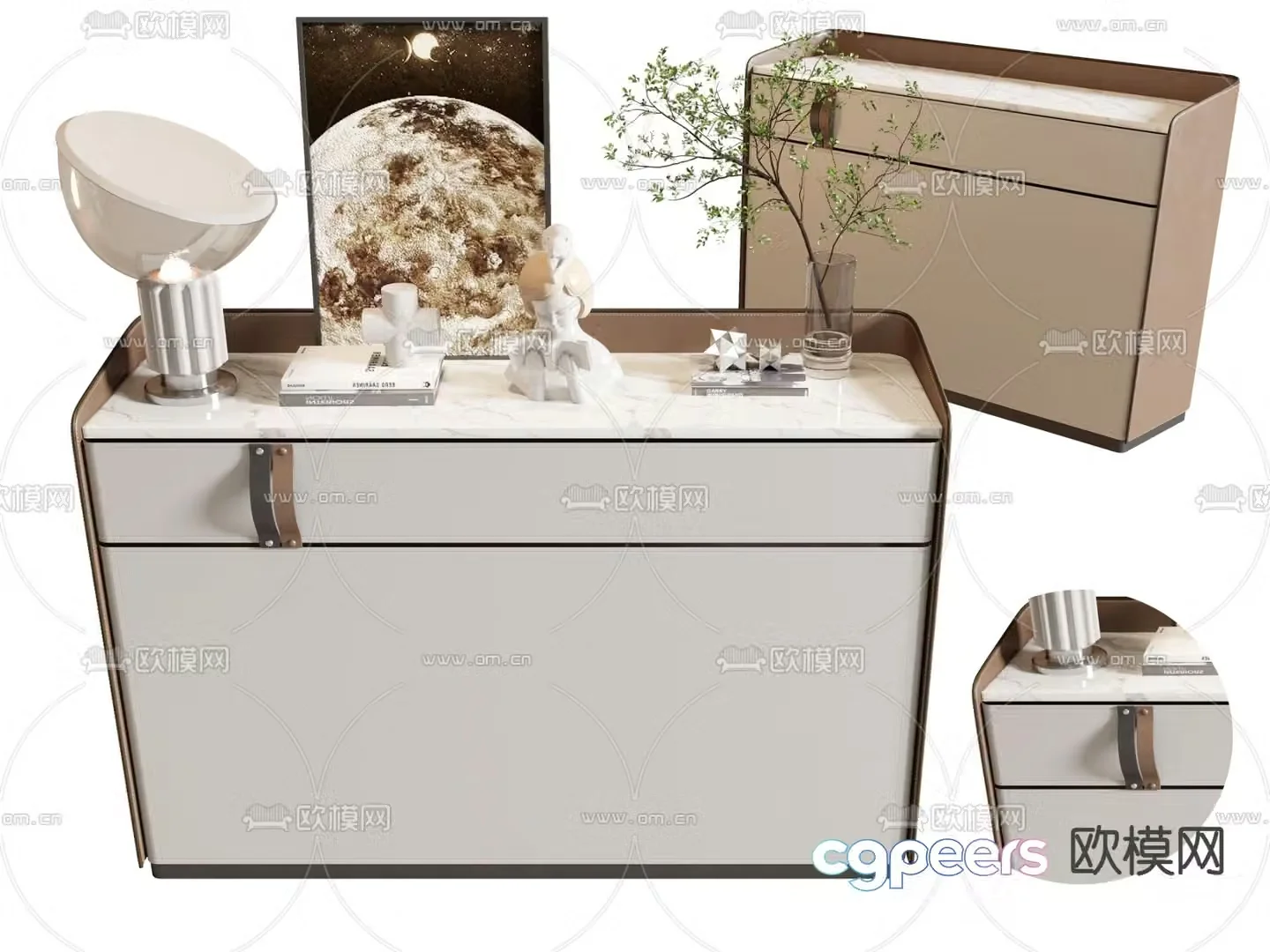 Modern side cabinet entrance cabinet end view cabinet 3D model
