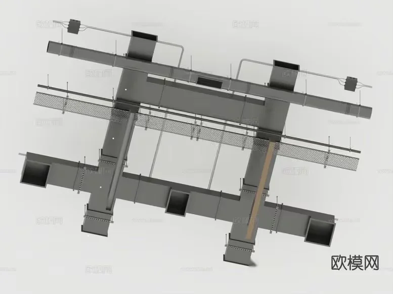 A 3D Rendering Of A Metal Structure 3D Model – 13167 – CORONA Render