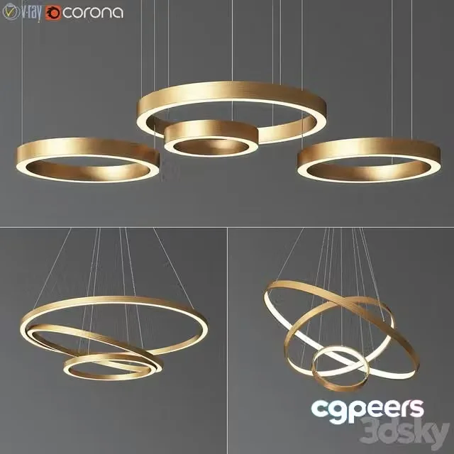 3ds Max Free – Ring Chandelier Collection 2