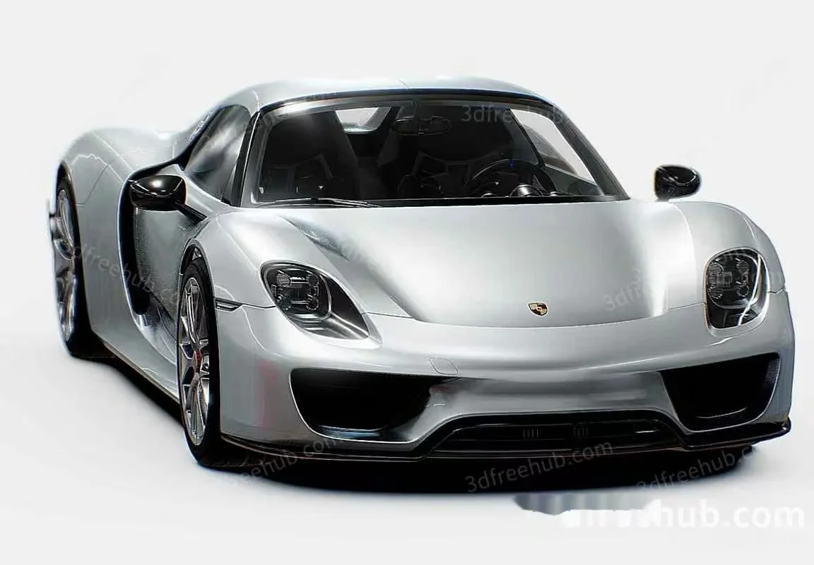 A Sleek Silver Sports Car 3D Model – 18976 – VRAY Render