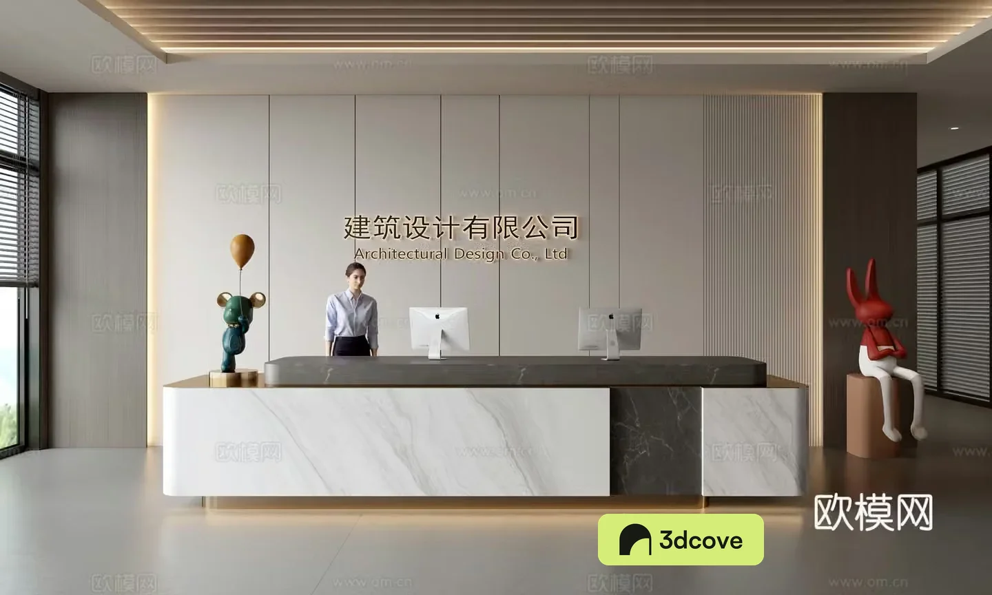 Modern company front desk reception area bar reception desk service desk company front desk background