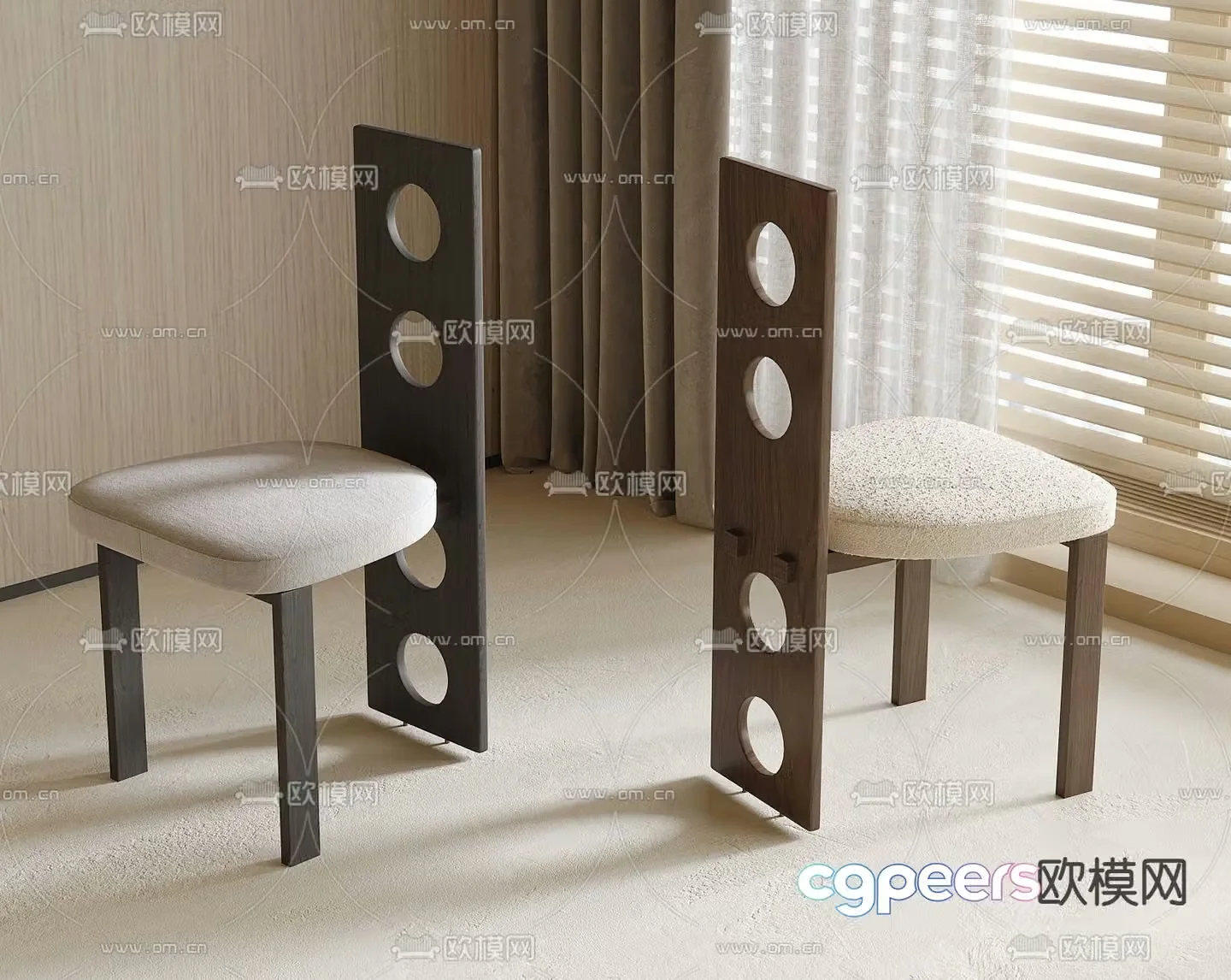 Medieval style chair dining chair 3d model