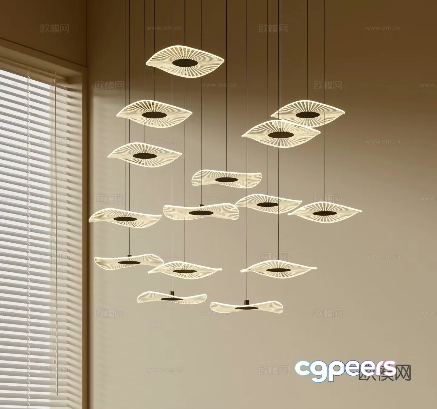 Modern simple chandeliers Nordic style chandeliers Mediterranean style chandeliers Study lamp combination Restaurant lamp 3D model