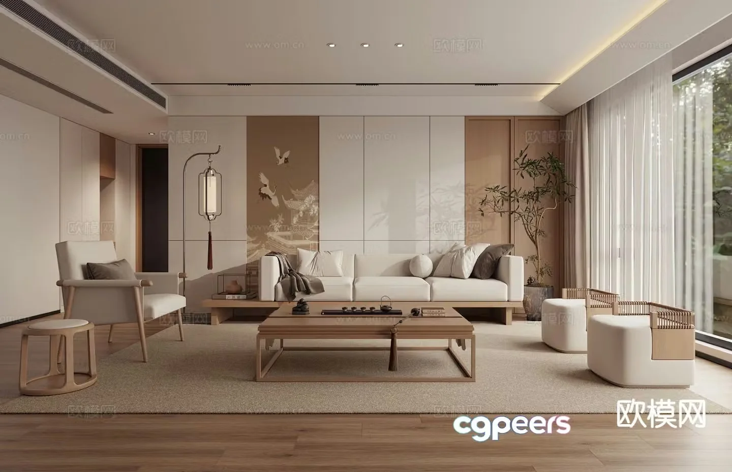 New Chinese style living room 3d model