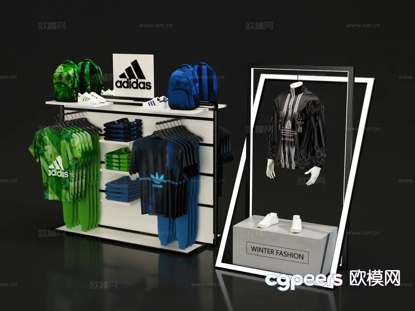 Modern clothing store display rack clothes display rack 3d model
