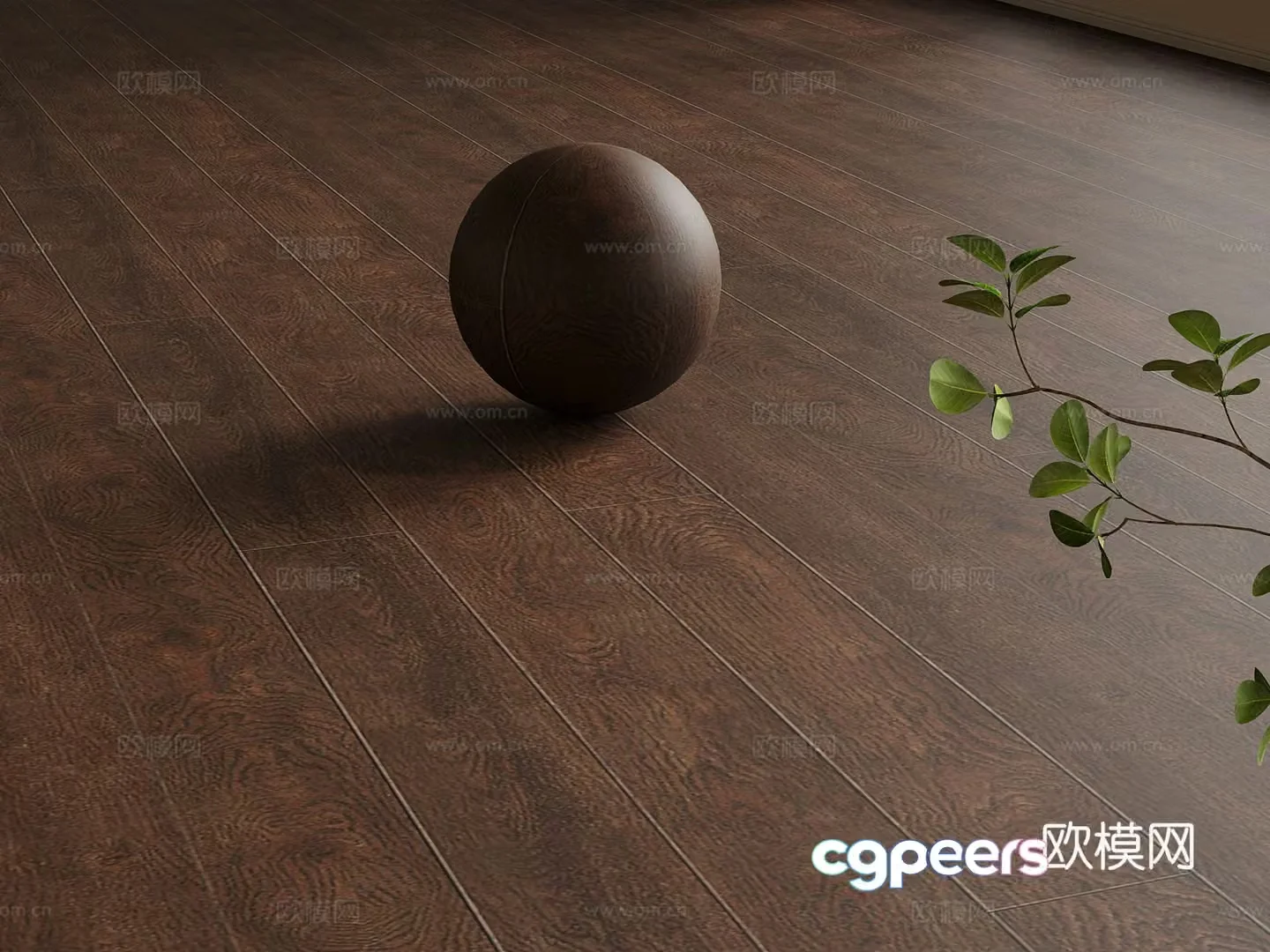 Modern wood floor Antique dark solid wood floor 3d model