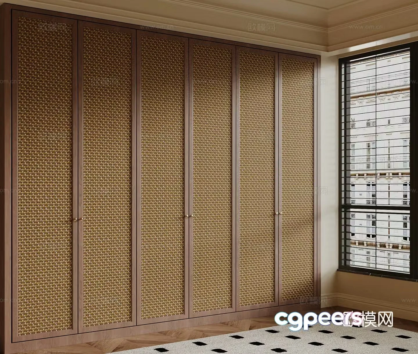 Middle-aged wind wardrobe 3d model