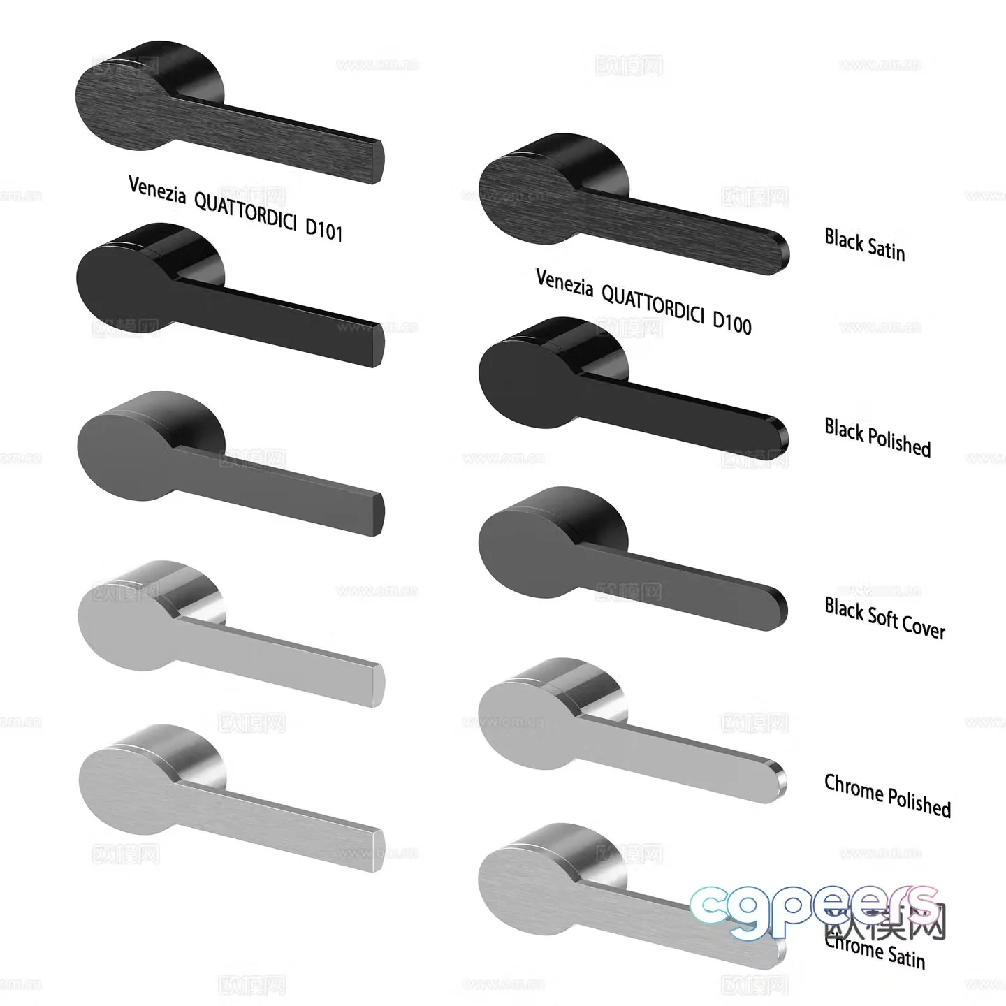 Modern minimalist door lock lock door handle 3d model