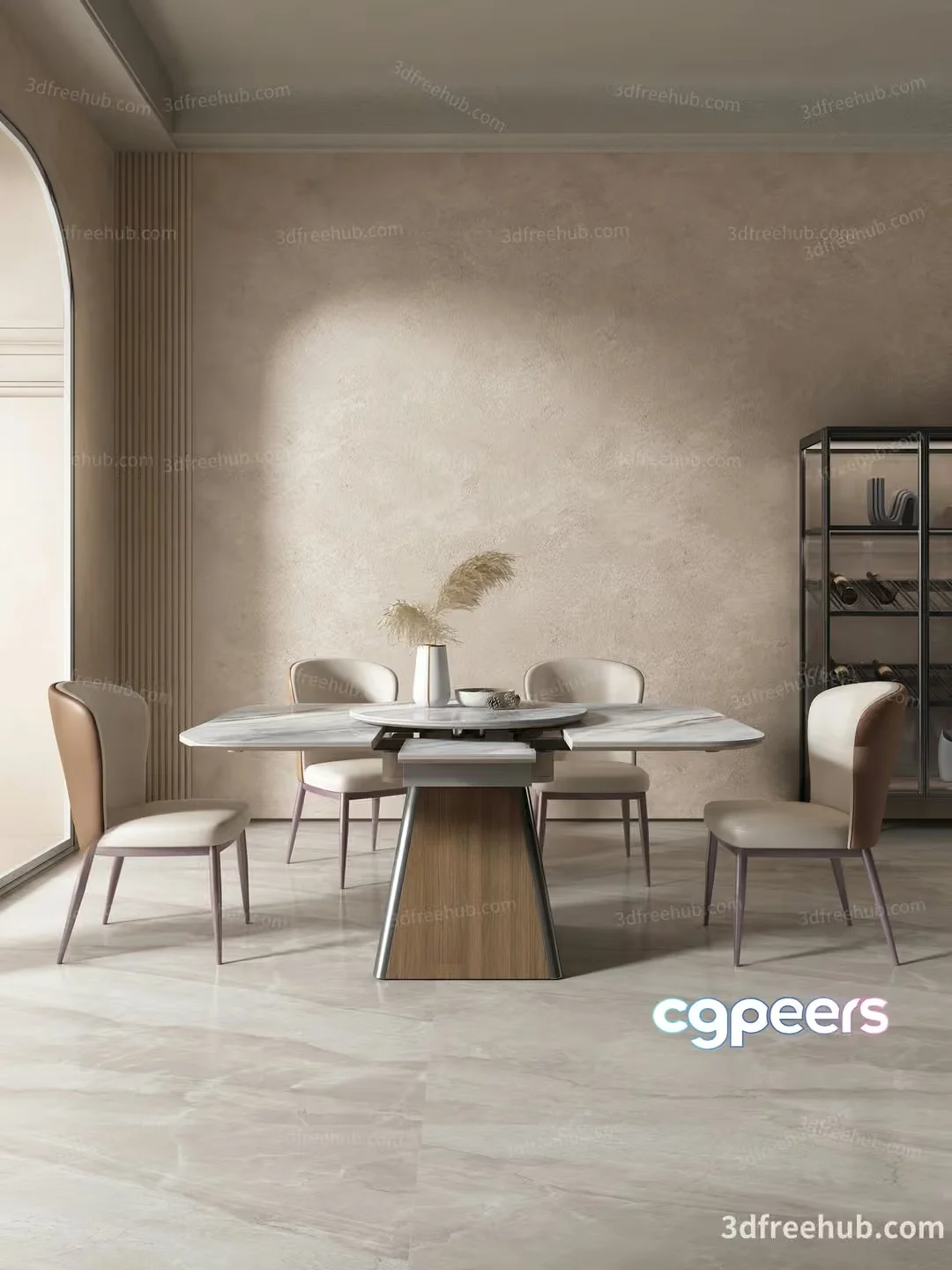Modern Dining Room 3D Model – 22409 – VRAY Render