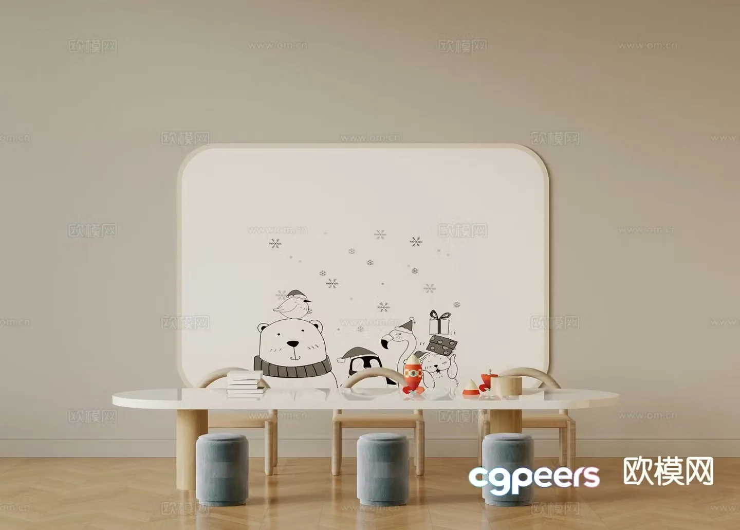 Children’s tables and chairs game tables and chairs 3d model