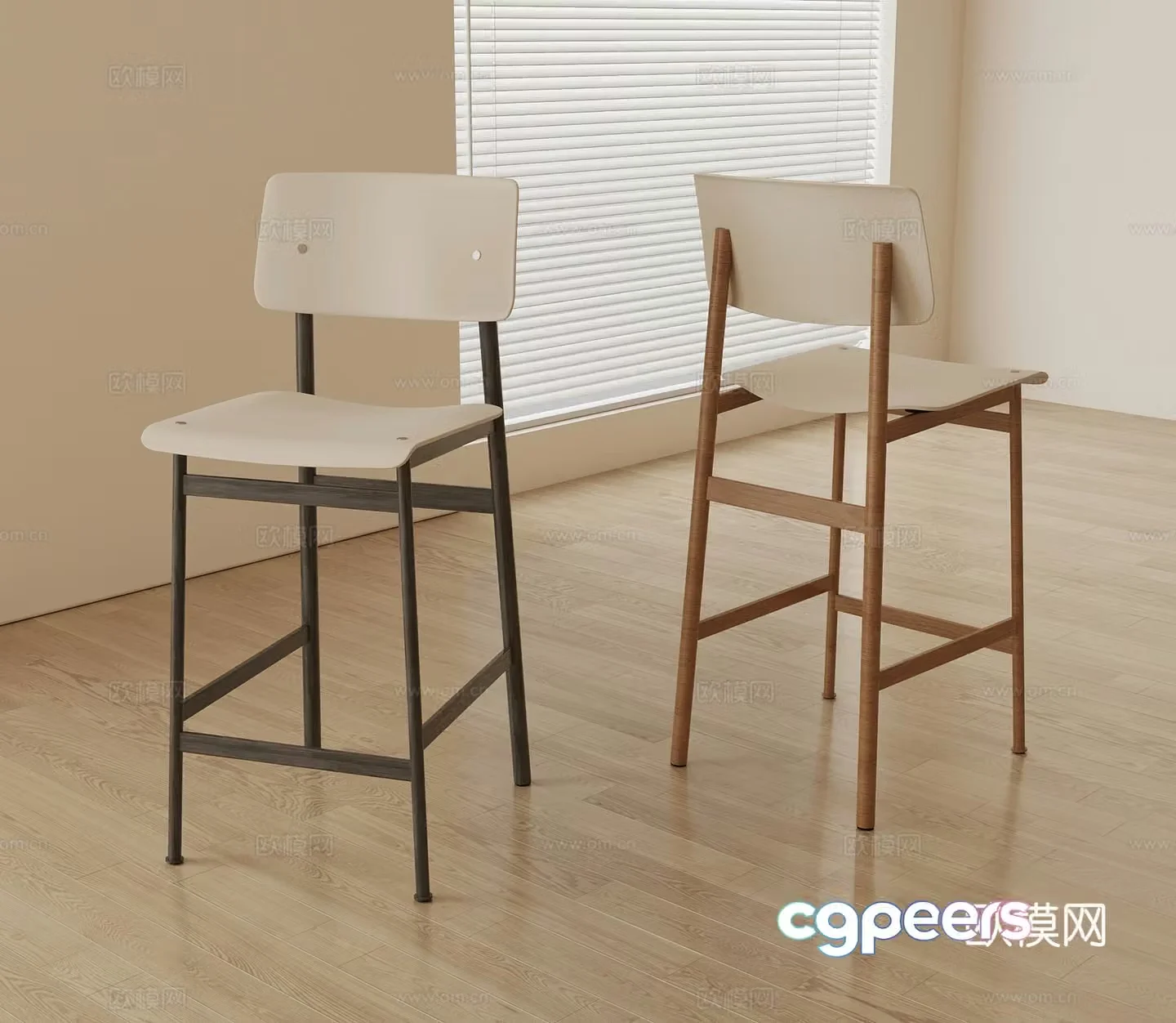 Bar stool French medieval style bar stool 3D model