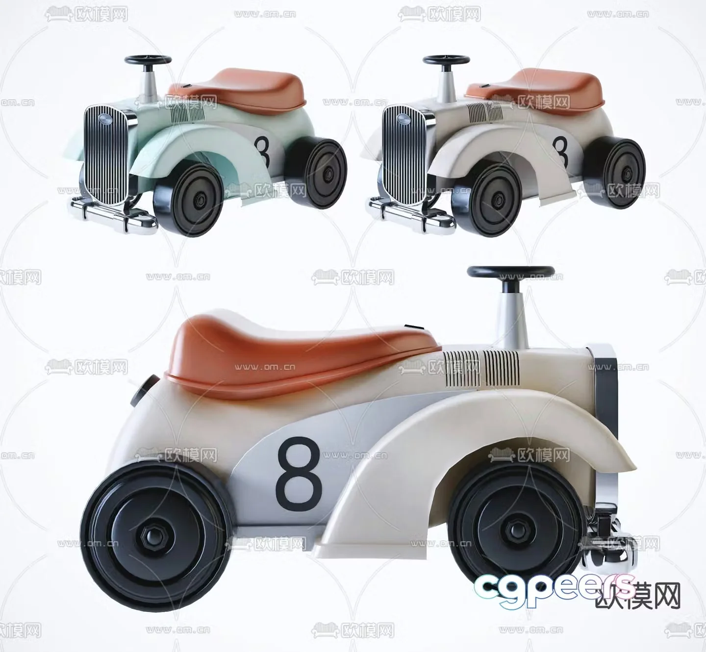 Modern children’s toy car twist car 3d model