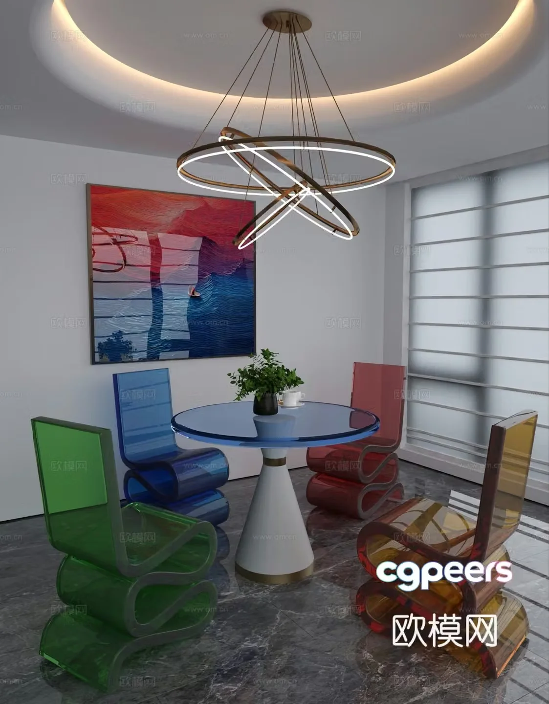 Leisure table and chair 3d model