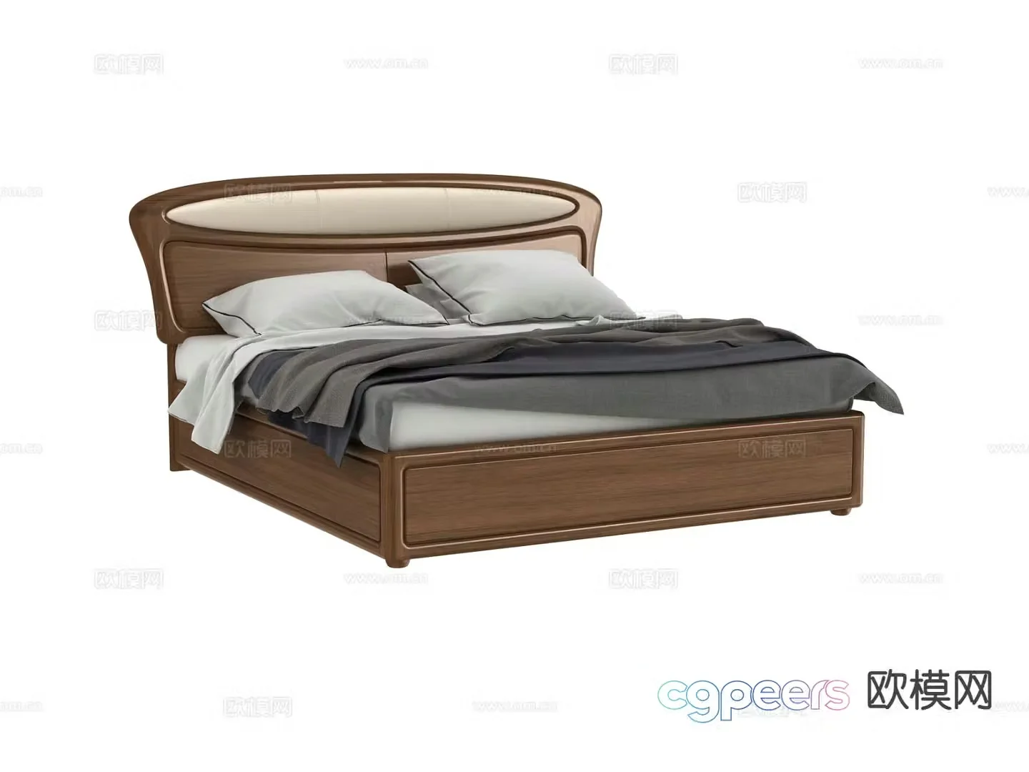 Modern double bed 3d model