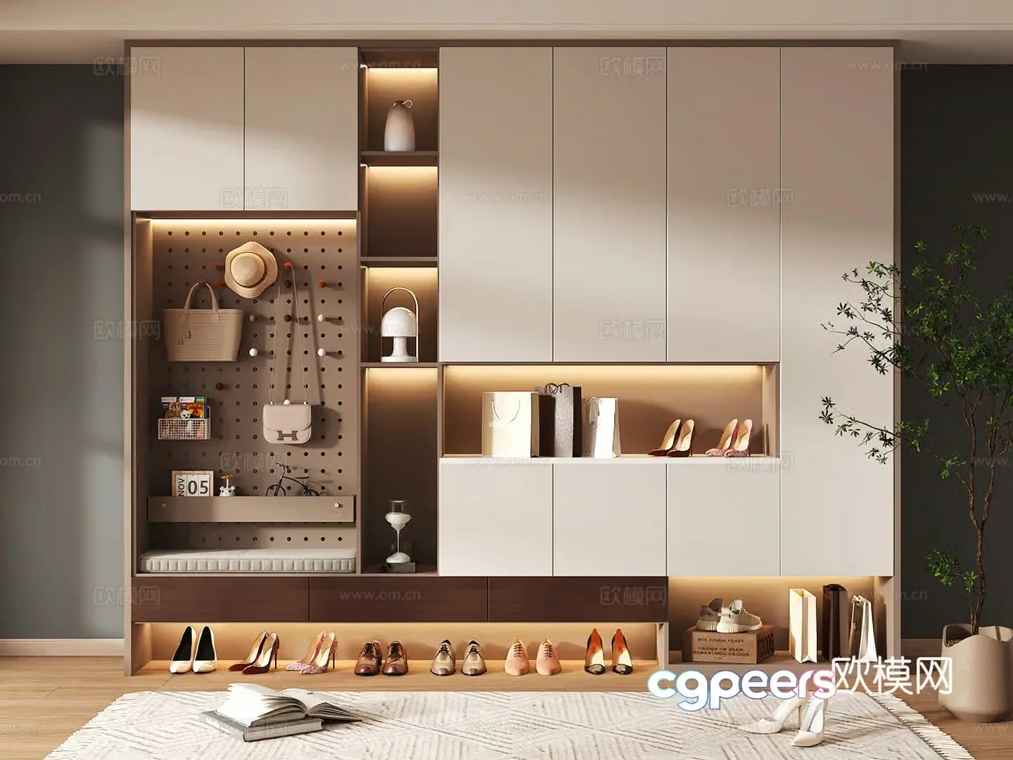 Shoe cabinet design shoe cabinet partition shoe cabinet porch shoe cabinet shoe cabinet rendering 3D model