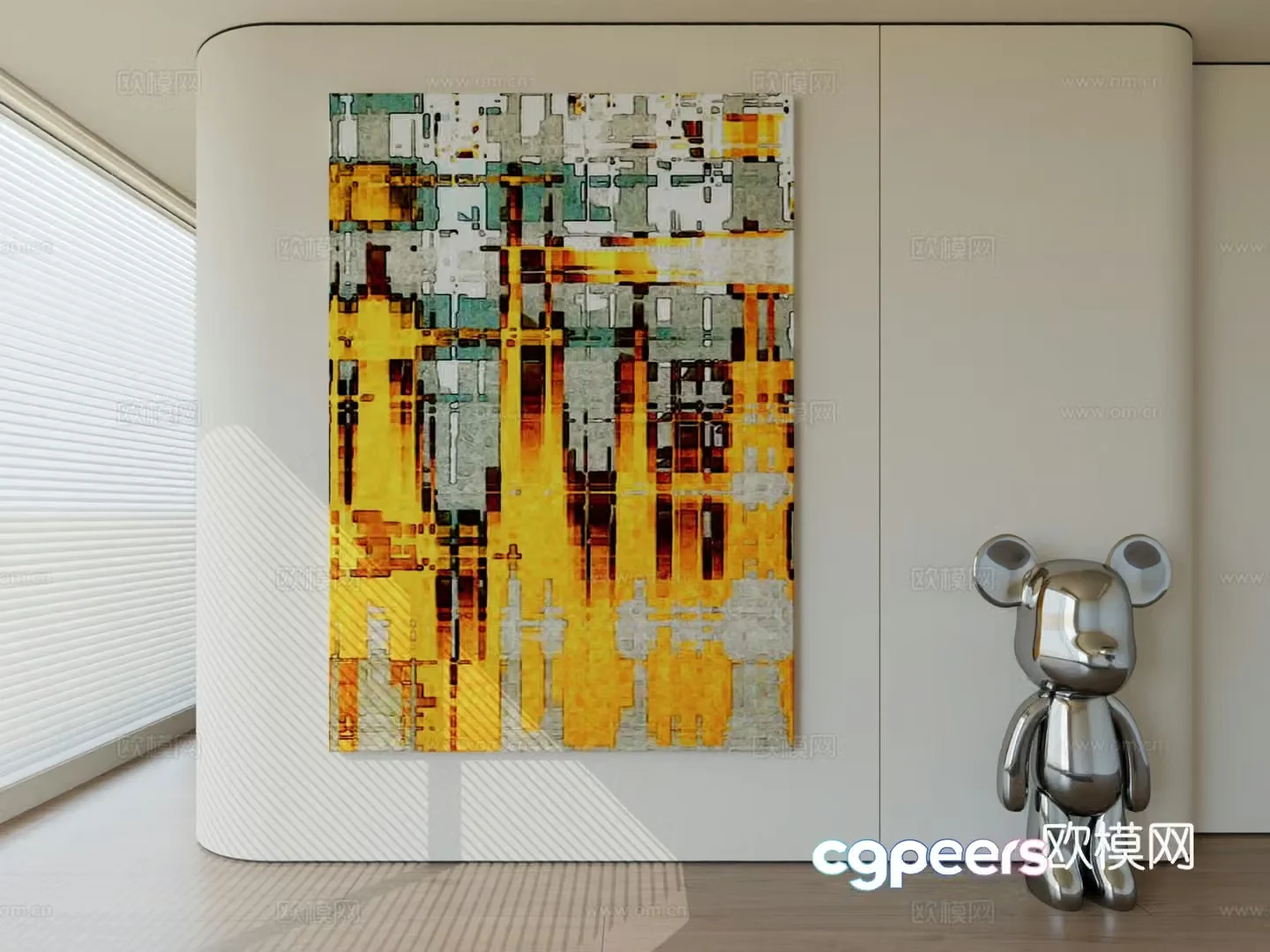 Modern minimalist hanging painting abstract art hanging painting 3d model